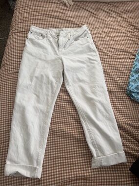 J. Crew White Boyfriend Jeans - Relaxed Straight Leg